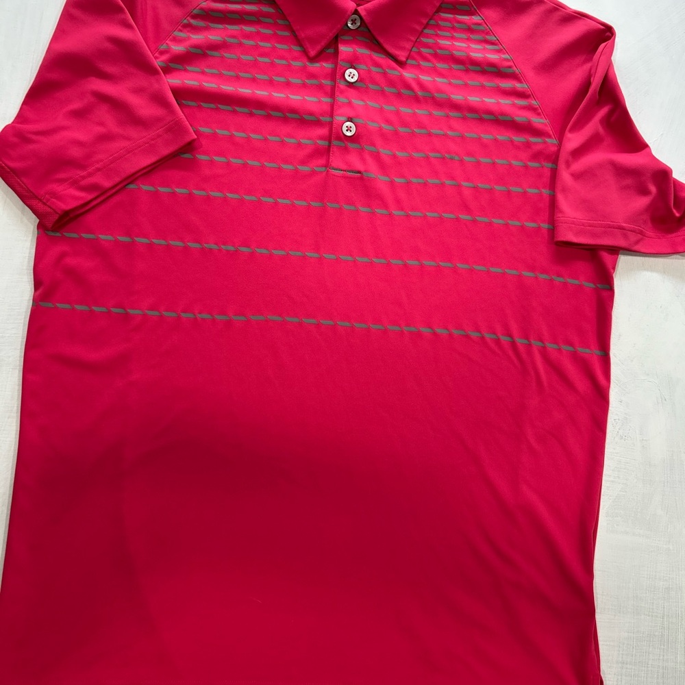 adidas Golf Polo Pink/Gray Stripes